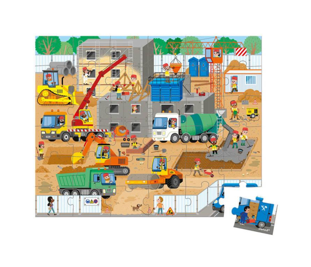 Janod Puzzle w walizce Plac budowy 36 elementów - 1040513 - zdjęcie 2